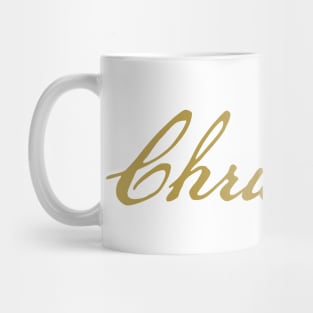 Christmas Gold Script Typography Mug